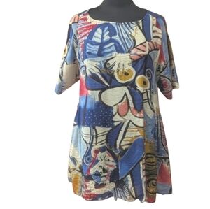 3 Potato Small / Medium Abstract Tunic Art To Wear Lagenlook Artsy Vacation